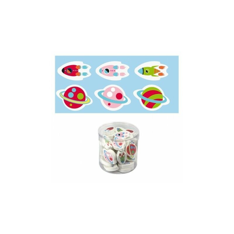 Milan 4740SH Edicion Super Heroes Space Goma de Borrar Flexible - Miga de Pan - Caucho Sintetico - Envueltas Individualmente - Color Blanco - Dibujos Surtidos