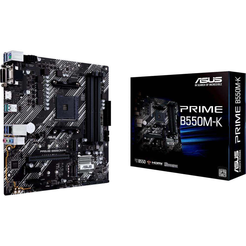 Asus Prime B550M-K Placa Base AMD Dual M.2, PCIe 4.0, 1 Gb Ethernet, HDMI, D-Sub, DVI, SATA 6 Gbps, USB-A 3.2 Gen 2