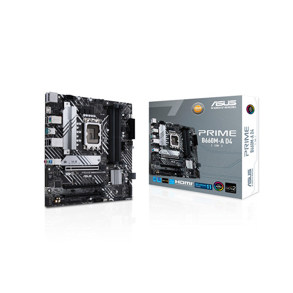 Asus Prime B660M-A D4-CSM Placa Base Intel 1700 4x DDR4 - HDMI, M.2, PCIe4.0, 4x Sata III, USB 3.2, ATX