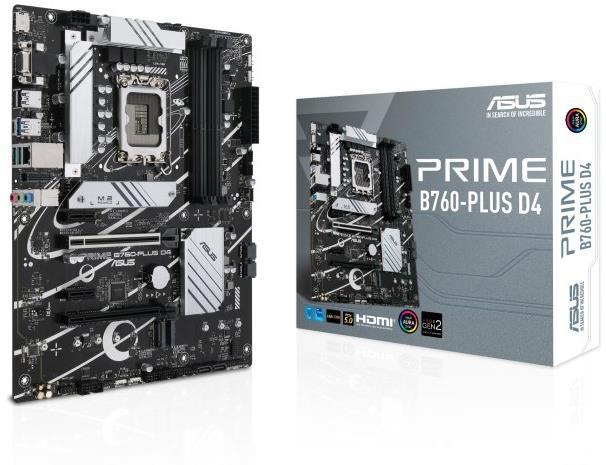 Asus Prime B760-Plus D4 Placa Base Intel 1700 DDR4 - HDMI, VGA, PCIe 5.0, M2, 4x Sata III, USB 2.0, 3.2, RJ-45, DisplayPort