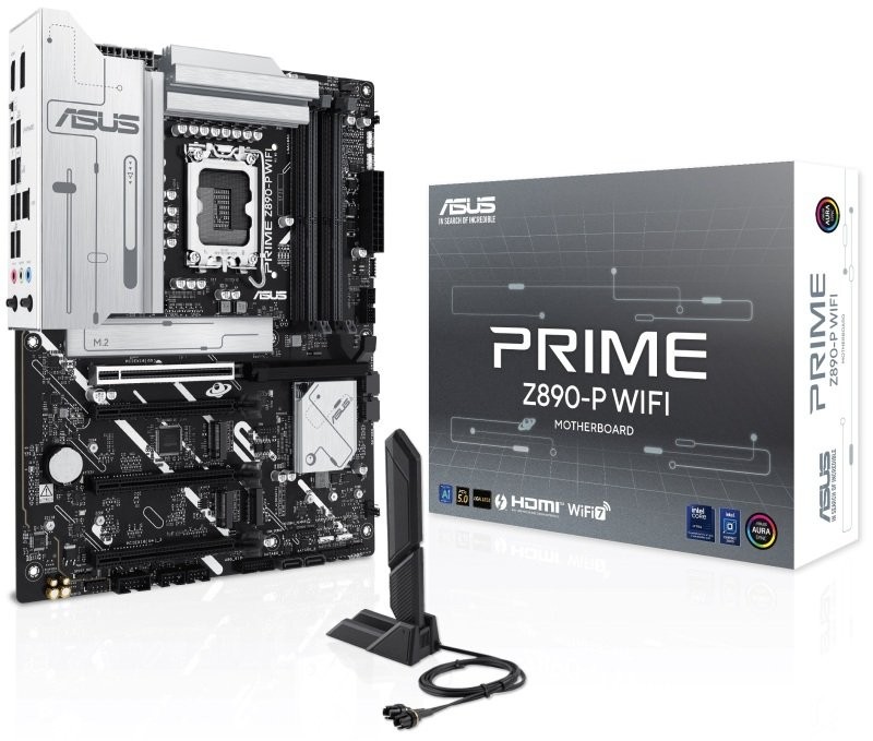 Asus Prime Z890-P WIFI Placa Base LGA 1851 - WiFi, Bluetooth, HDMI, DisplayPort, PCIe 4.0 y 5.0, M2, 4x Sata III, USB 2.0, 3.2, USB-C, RJ-45