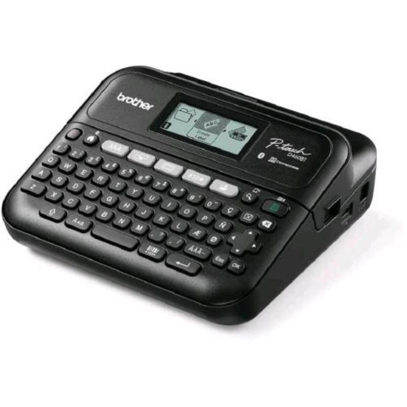 Brother P-Touch D460BT Rotuladora Electronica - Pantalla LCD - Ancho Max. de Cinta 18mm - Bluetooth, USB - Color Negro