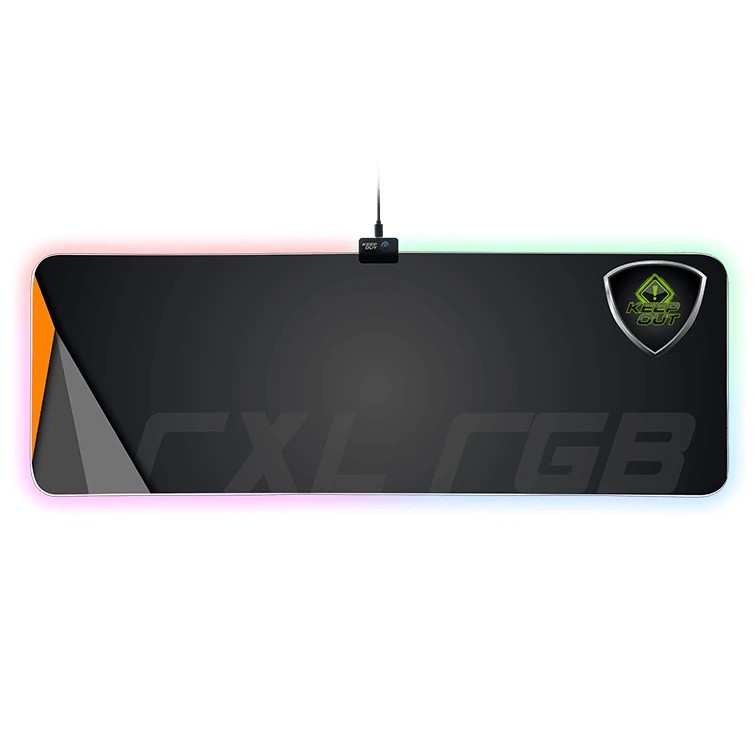 KeepOut RXL RGB Alfombrilla Gaming - 14 Modos de Iluminacion - Superficie de Tela Suave - Base de Goma Antideslizante - 88x30x0.40 cm