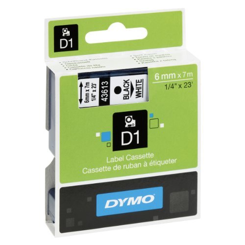 Dymo D1 Cinta de Etiquetas Original para Rotuladora - Texto negro sobre fondo blanco - Ancho 6mm x 7 metros - S0720780