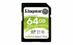 Kingston Tarjeta SDXC 64GB UHS-I Clase 10 100MB/s Canvas Select Plus