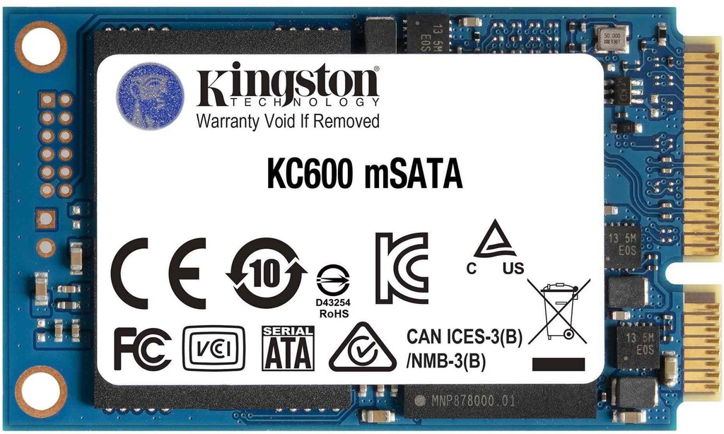 Kingston KC600 Disco Duro Solido SSD 512GB SATA3 mSATA 3D TLC NAND