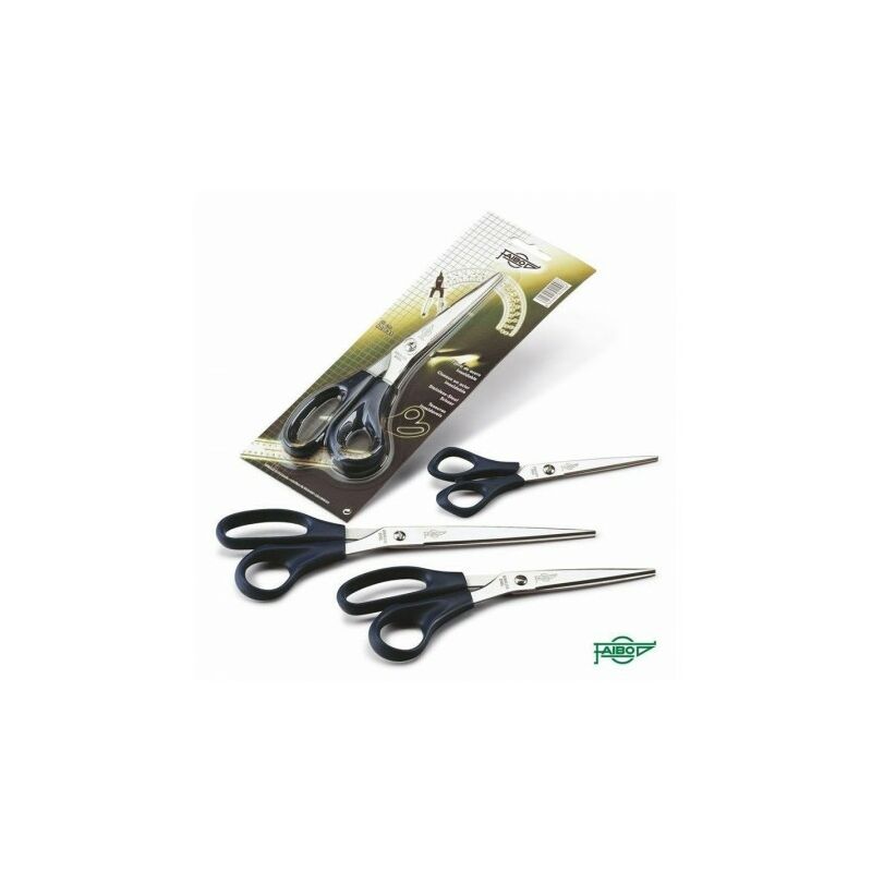 Faibo Tijeras de Oficina 21cm - Acero Inoxidable - Empuñadura Ergonomica - Punta Roma - Color Verde Oscuro