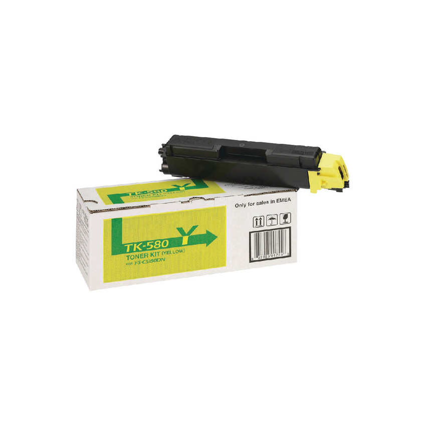 Kyocera TK580 Amarillo Cartucho de Toner Original - 1T02KTANL0/TK580Y