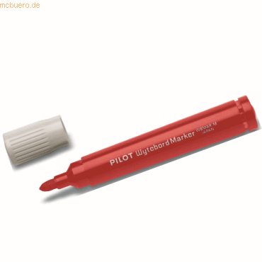 Pilot Rotulador para Pizarra Blanca - Punta Redonda de 4mm - Trazo de 1.8mm - Recargable - Tinta con Base de Alcohol - Borrable en Seco - Color Rojo
