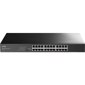 Cudy Switch Gigabit de 24 Puertos - Carcasa de Metal para Montaje en Rack - Ahorro de Energia - Plug and Play - Kit de Montaje en Rack Incluido - Color Negro