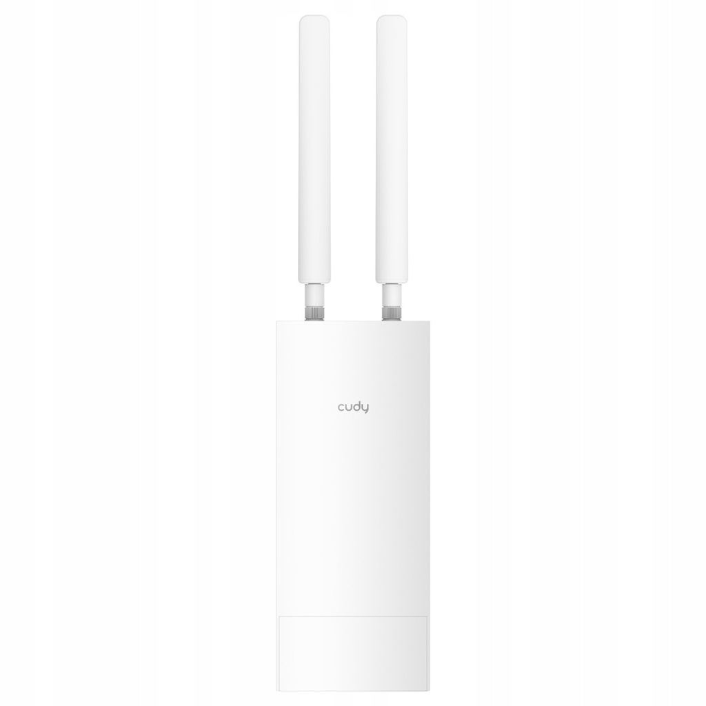 Cudy Repetidor WiFi AC1200 para Exterior - 1 Puerto - Velocidad hasta 100Mbps - 2 Antenas Desmontables - Resistencia al Agua IP65 - Adaptador PoE Pasivo de 24V - Color Blanco