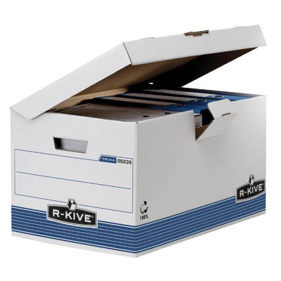 Fellowes Bankers Box Contenedor de Archivos - Tapa Fija - Montaje Automatico Fastfold - Carton Reciclado Certificacion FSC