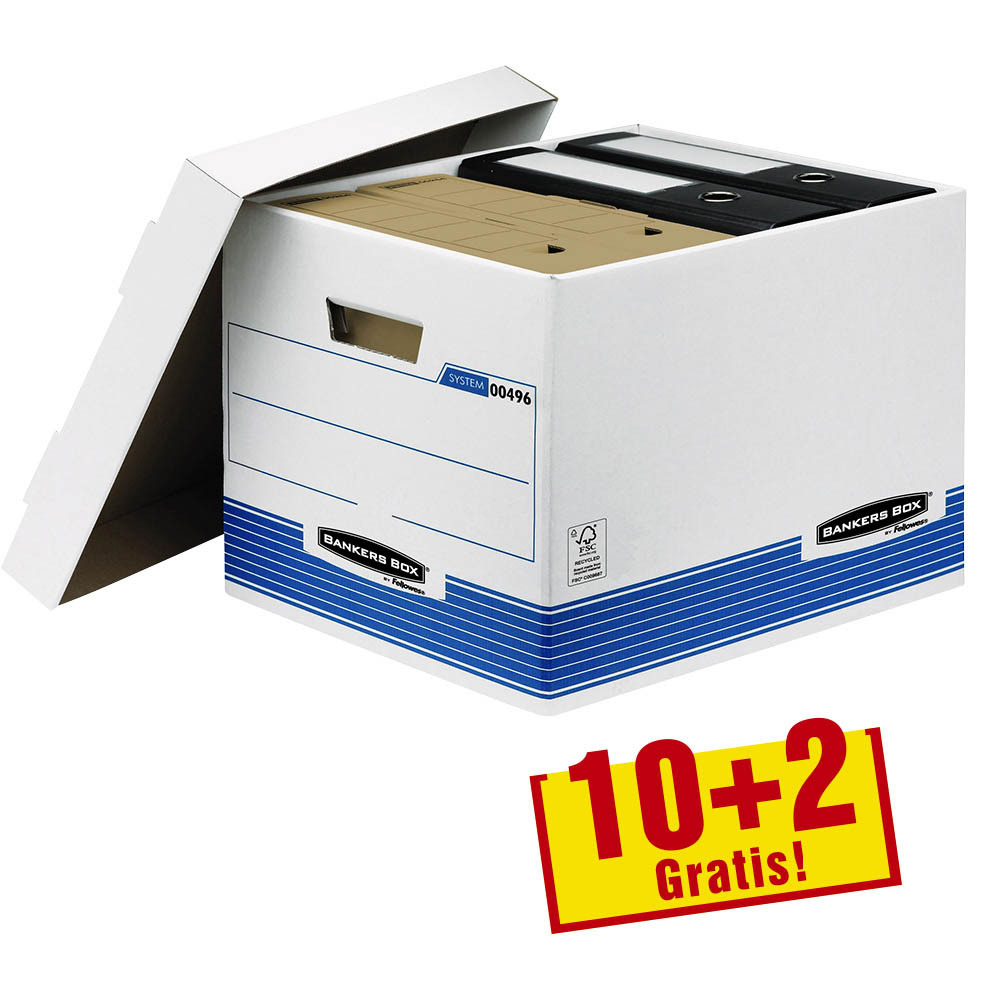 Fellowes Bankers Box Contenedor de Archivos - Montaje Automatico Fastfold - Carton Reciclado Certificacion FSC