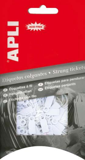 Apli Etiquetas Colgantes Blancas 36 x 53mm 100 U.