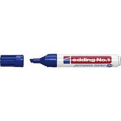 Edding Nº1 Rotulador Permanente - Punta Biselada - Trazo entre 1 y 5 mm. - Recargable - Secado Instantaneo - Color Azul