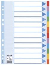 Esselte Separadores 12 Posiciones - Multitaladro - 6 Colores - Carton - Tamaño A4
