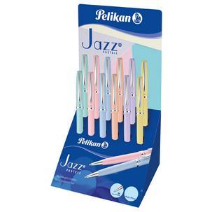 Pelikan Expositor 12 Boligrafos Jazz "Pastel" - Punta Fina - Tinta de Calidad - Colores Pastel