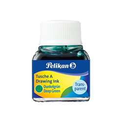 Pelikan Tinta China 523 10ml N.7 - Botella de 10ml - Ideal para Dibujo y Caligrafia - Resistente al Agua y de Secado Rapido - Color Verde Oscuro