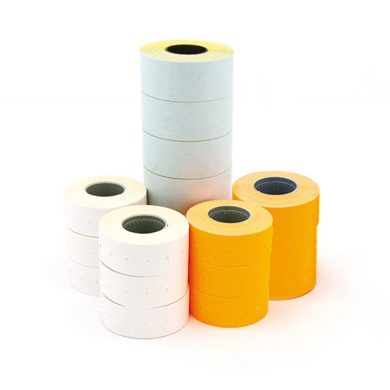 Apli Etiquetas Naranjas 21x12mm para Maquinas de Precios de 1 Linea - Pack de 6 Rollos con 1000 Etiquetas/Rollo - Adhesivo Removible y Cantos Rectos - Alta Calidad para Marcaje Claro y Preciso - Compatibles con Etiquetadoras Apli Modelo 101418 y 101948