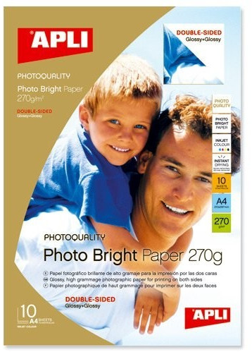 Apli Papel Fotografico Photobright Doble Cara A4 270g 10 Hojas