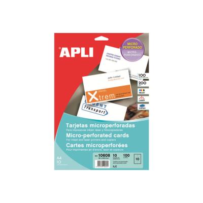 Apli Tarjetas de Visita Microperforadas Mate 200g 10 Hojas