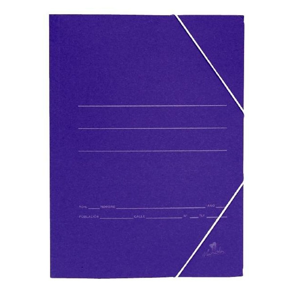 Mariola Carpeta de Carton Sencilla Folio 500gr/m2 - Medidas 34x25x1cm - Cierre con Goma Elastica - Color Azul mate