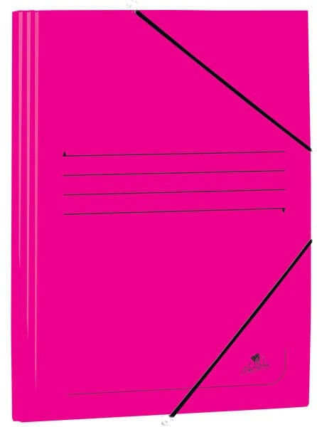 Mariola Carpeta de Carton Estucado con Solapas Folio 500gr/m2 - Medidas 34x25x1cm - Cierre con Goma Elastica - Color Fucsia