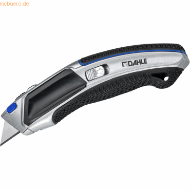 Dahle 10891 Profesional Heavy Duty Cuter con Cuchilla Trapezoidal de Acero al Carbono SK5 - Guia Automatica - Cuerpo Metalico - Mango Ergonomico con Agarre de Goma