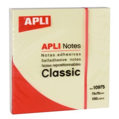 Apli Classic Bloc de 100 Notas Adhesivas 75 x 75 mm - Color Amarillo