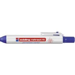 Edding Retract 11 Rotulador Permanente Retractil - Punta Redonda - Trazo entre 1.5 y 3mm - Recargable - Secado Rapido - Color Azul