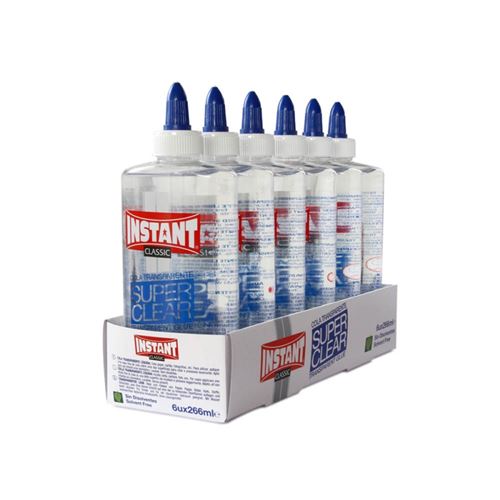 Instant Classic Super Clear Cola Transparente 266ml - Apto para Uso Infantil y/o Domestico - Sin Disolventes - Transparente