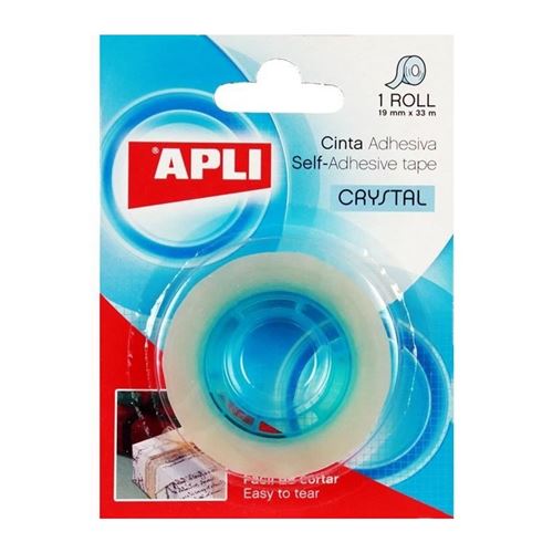 Apli Cinta Adhesiva Crystal - 19mm x 33m - Transparente y Resistente