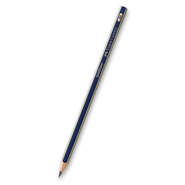 Faber-Castell Goldfaber 1221 Lapiz de Grafito 2H - Alta Calidad - Resistente a la Rotura - Cuerpo en Azul y Rayas Doradas