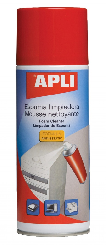 Apli Espuma Limpiadora Antiestatica - 400ml - Limpieza Externa de Aparatos Electronicos - Mejora El Rendimiento y Prolonga la Vida de tus Componentes