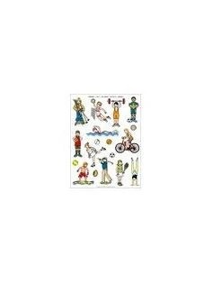 Apli Bolsa de Gomets Tematicos los Deportes - 51 Gomets en 3 Hojas - Ilustraciones Divertidas para Desarrollar Habilidades Motoras - Adhesivo Removible - Adhesivo Base Agua - Libre de Disolventes - Color Variado