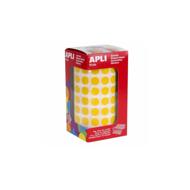 Apli Rollo de 5192 Gomets Redondos Naranjas - Tamaño Ø 10,5mm - 59 Hojas Pretroqueladas - Adhesivo Base Agua - Cumple Normas EN-71 y FSC