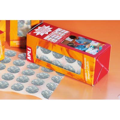 Apli Gomets Redondos Holograficos - Tamaño Ø 20mm - Adhesivo Permanente - 59 Hojas Pretroqueladas - 1770 Gomets por Rollo - Ideal para Escuelas y Talleres Infantiles