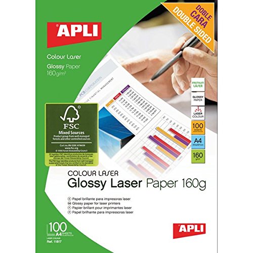 Apli Papel Fotografico Colour Laser A4 160g 100 Hojas