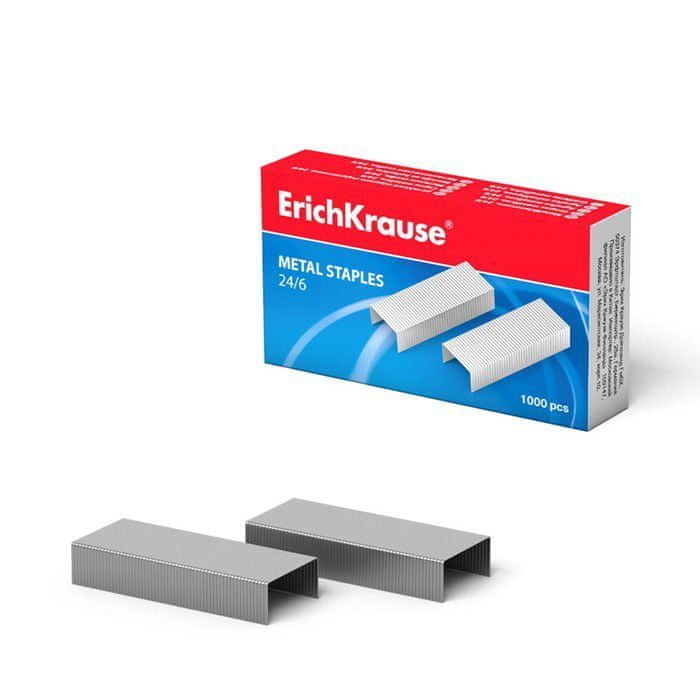 Erichkrause Caja de 1000 Grapas 24/6 Galvanizadas - Alambre de Acero - Alta Calidad - Resistente a la Corrosion