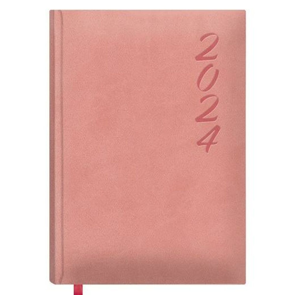 Dohe Brasilia Agenda Anual - Dia Pagina - Cubierta en Polipiel - Papel Ahuesado - Sabado y Domingo misma Pagina - Tamaño 15x21cm - Color Rosa Cuarzo