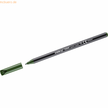 Edding 1200 Rotulador - Punta Redonda - Trazo 1mm - Tinta con Base de Agua - Color Verde Oliva
