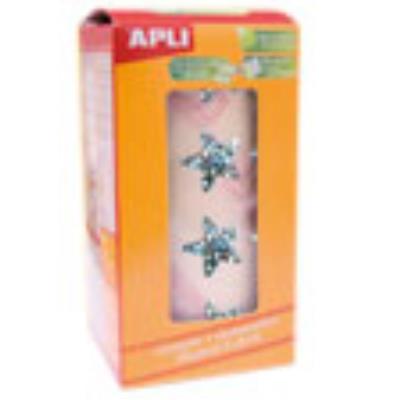 Apli Gomets Estrella Holograficos 19.5mm - 1416 Unidades por Rollo - Ideal para Actividades Infantiles - Cumple Normas de Calidad y Seguridad