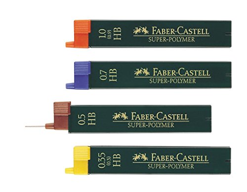 Faber-Castell 9069 Pack de 12 Minas Super-Polymer para Portaminas 1.0 HB - Resistentes y Suaves