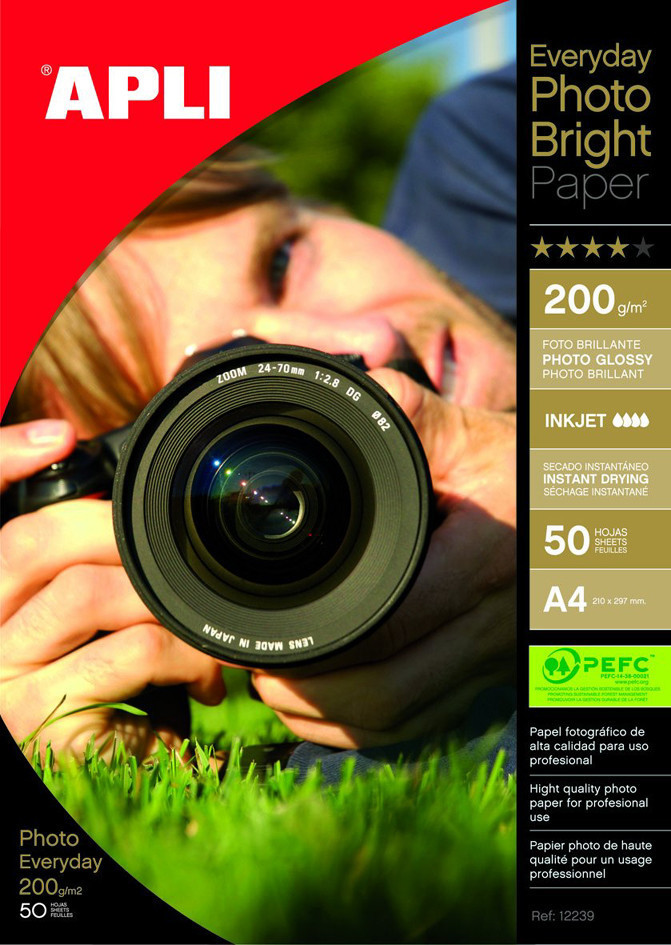 Apli Papel Fotografico Photobright A4 200g 50 Hojas