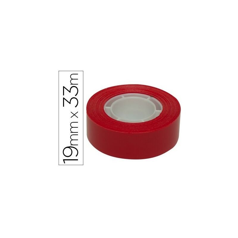 Apli Cinta Adhesiva Roja 19mm x 33m - Resistente al Desgarro - Facil de Cortar - Ideal para Manualidades y Embalaje - Rojo