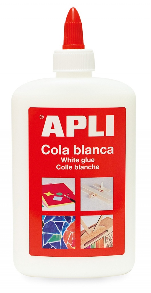 Apli Bote de Cola Blanca 250g - Secado Rapido - Resistente al Agua - Ideal para Manualidades y Trabajos Escolares