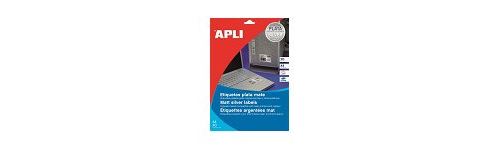Apli Etiquetas Metalizadas Plata 45.7 x 21.2mm 100 Hojas