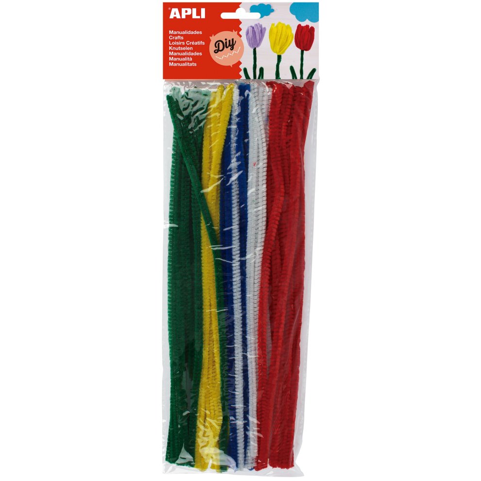 Apli Pack de 50 Limpiapipas Ø 6 mm x 300 mm - Colores Surtidos
