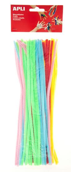 Apli Limpiapipas para Manualidades - Flexibles - Suaves - Tupidos - Facil Manipulacion - Estimula Imaginacion y Creatividad - Desarrolla Psicomotricidad Fina - Colores Surtidos