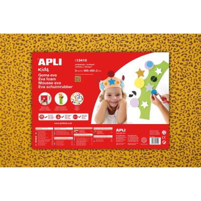 Apli Goma Eva Impresa Leopardo 600x400mm 3 Hojas - Material de Alta Calidad - Diseño de Leopardo Impreso - Tamaño Grande para Multiples Usos